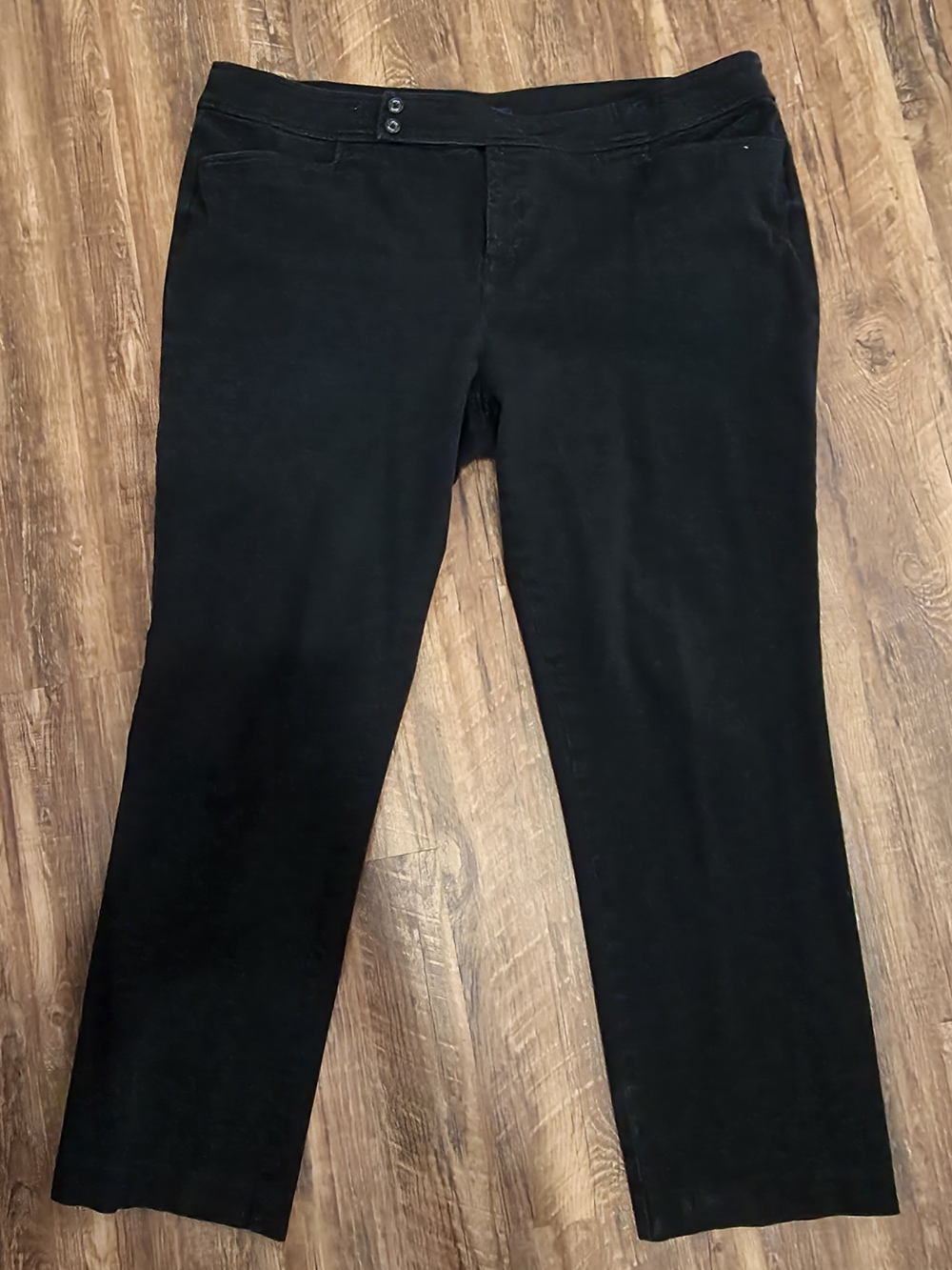 Chaps Black Straight Leg Pants